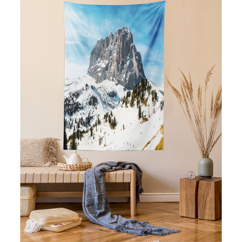 Mediterranean Snowy Peak Tapestry