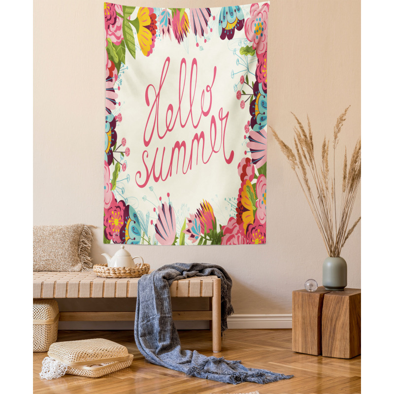 Hello Summer Garden Art Tapestry