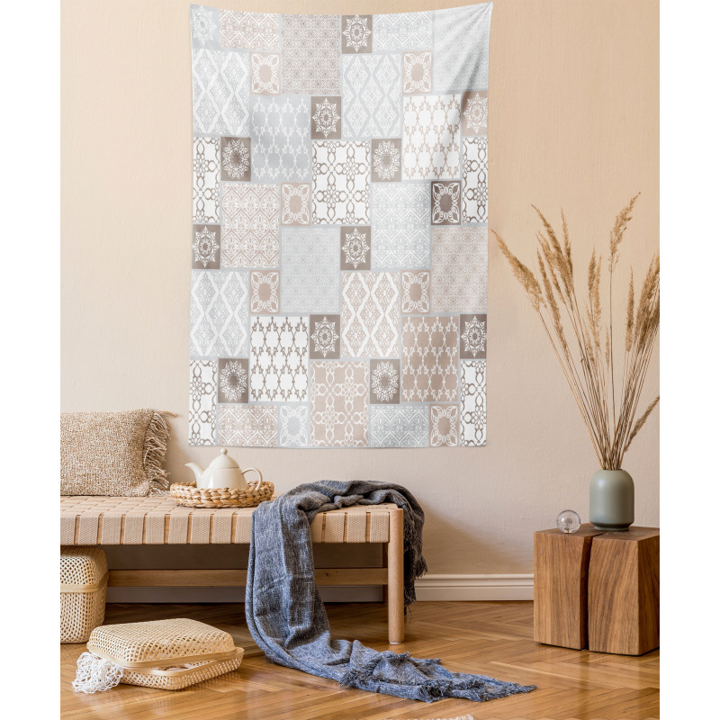 Pastel Oriental Motif Tapestry