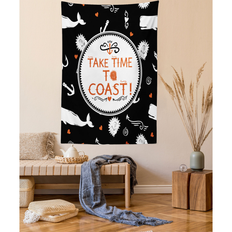 Nautical Take Time to Coast Tapestry