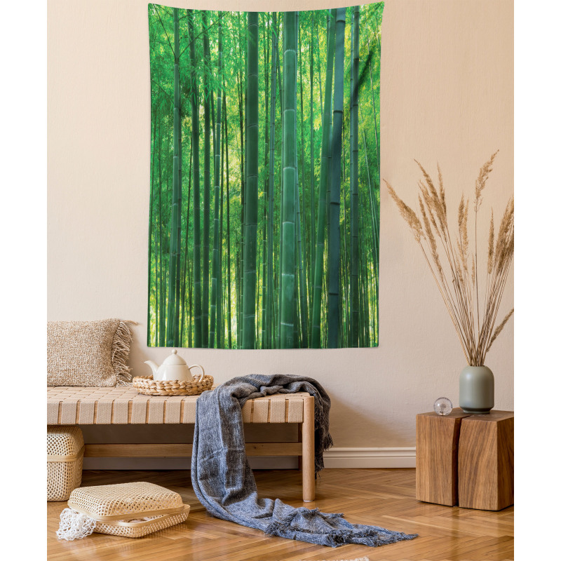 Green Wild Exotic Bamboo Tapestry