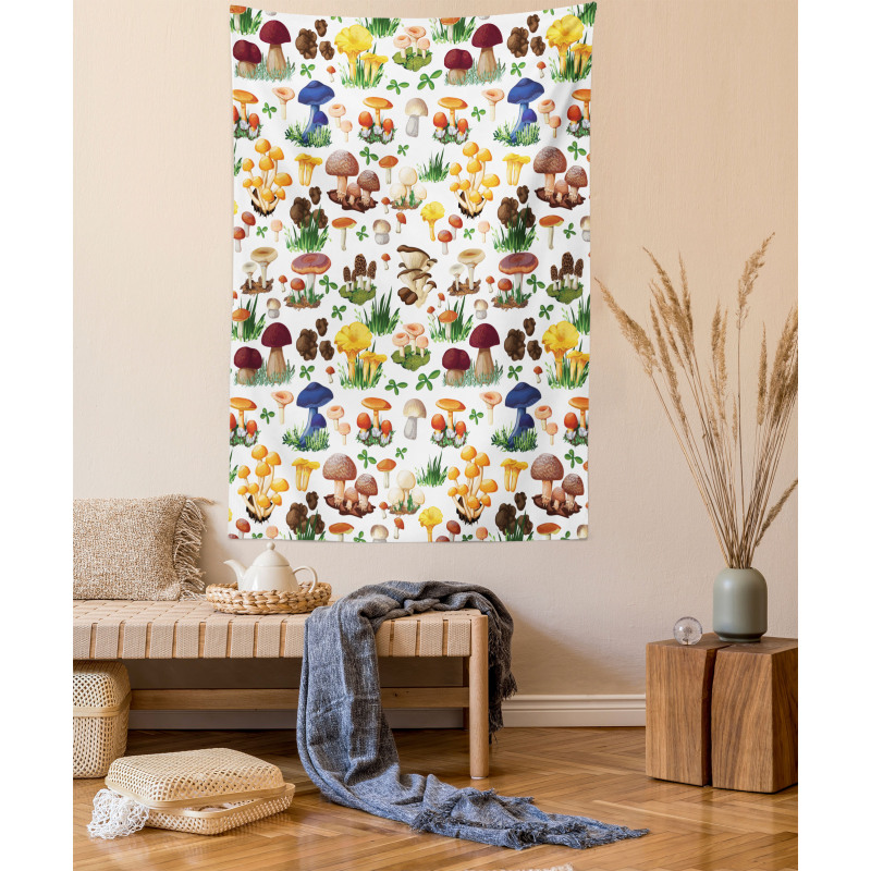 Mushrooms Wild Organic Tapestry