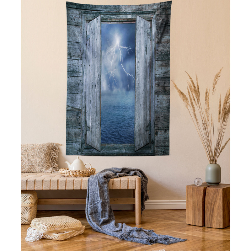 Thunder Bolt at Night Tapestry