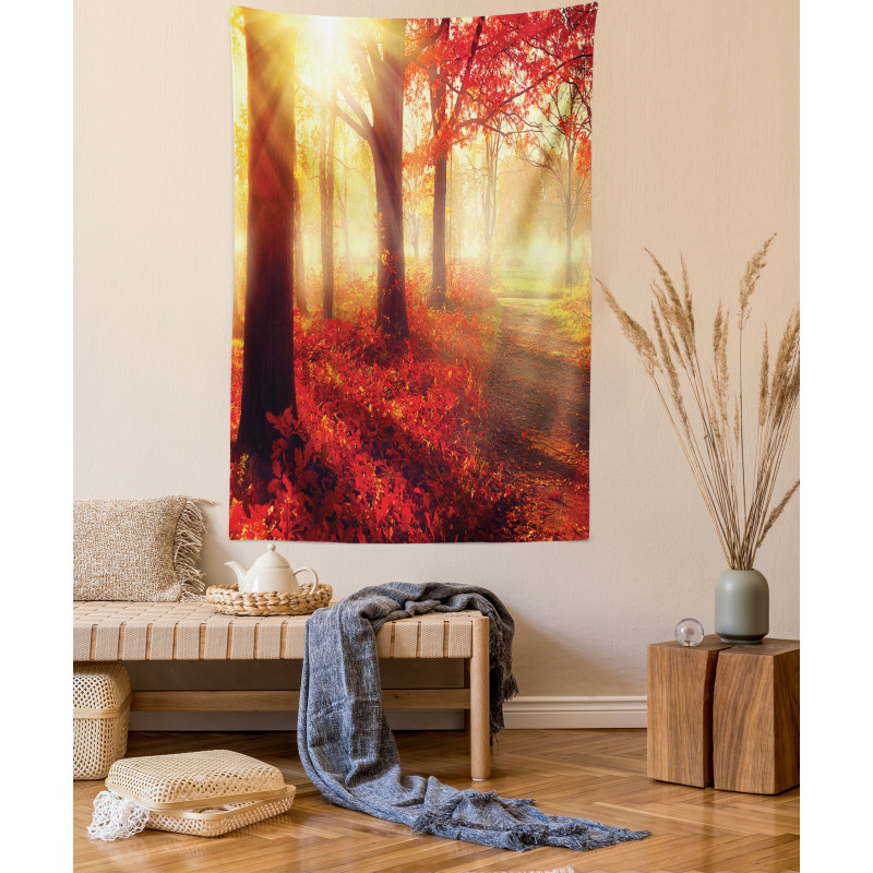 Misty Morning in Forest Tapestry