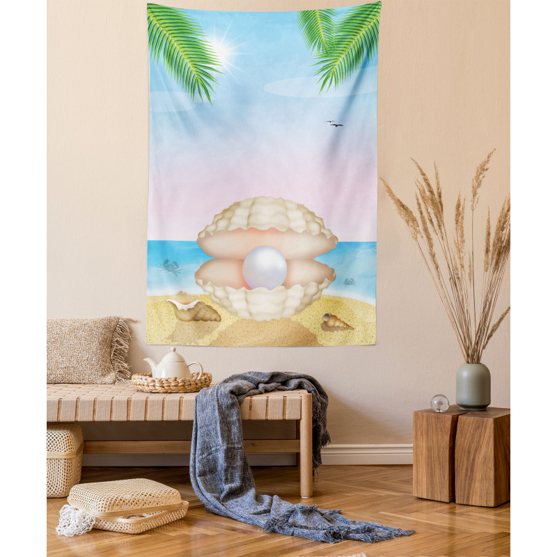 Shell on Sandy Beach Tapestry