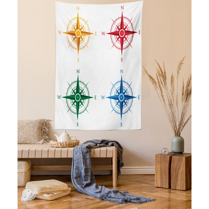 Colorful Compasses Tapestry