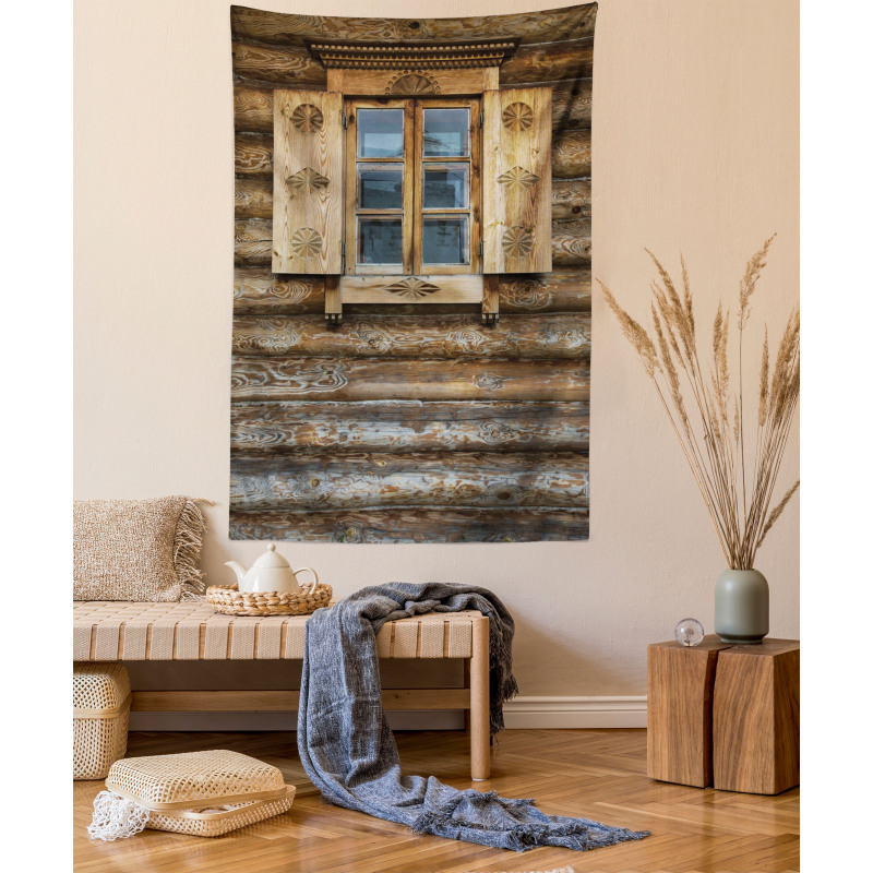 Wooden Cottage Shutter Tapestry
