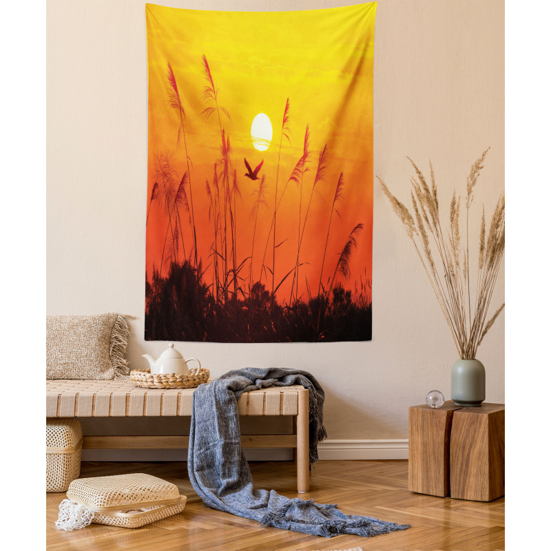 Flying Birds at Dusk Tapestry