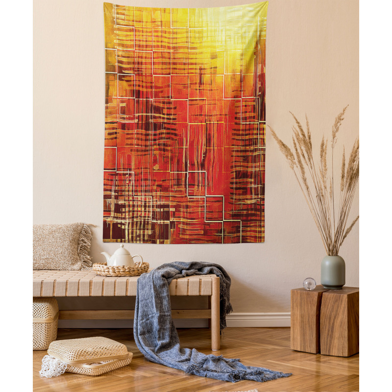 Grunge Retro Mosaic Tapestry