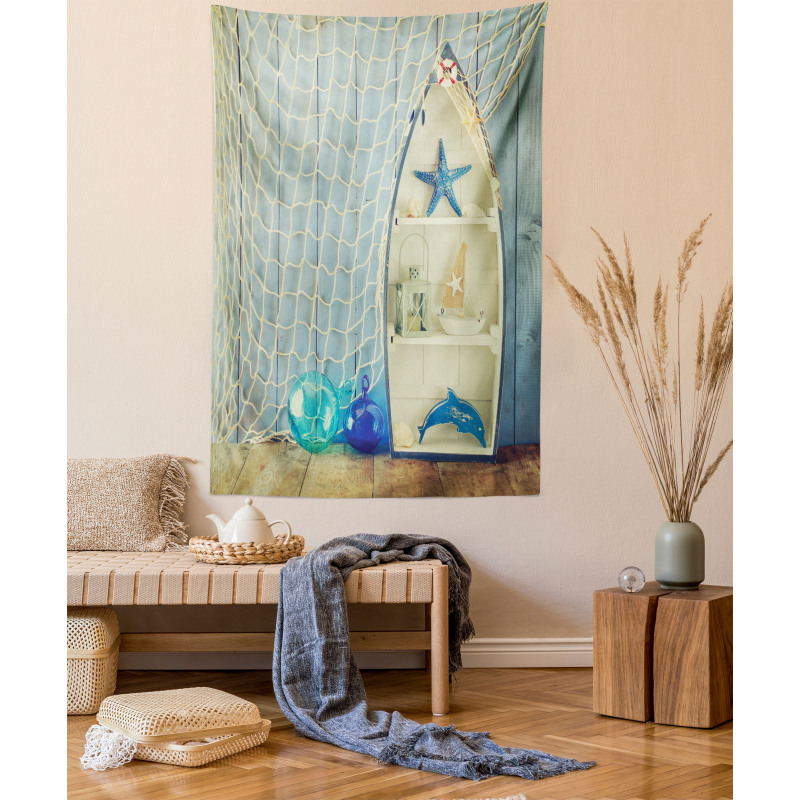 Aquatic Objects Boats Tapestry