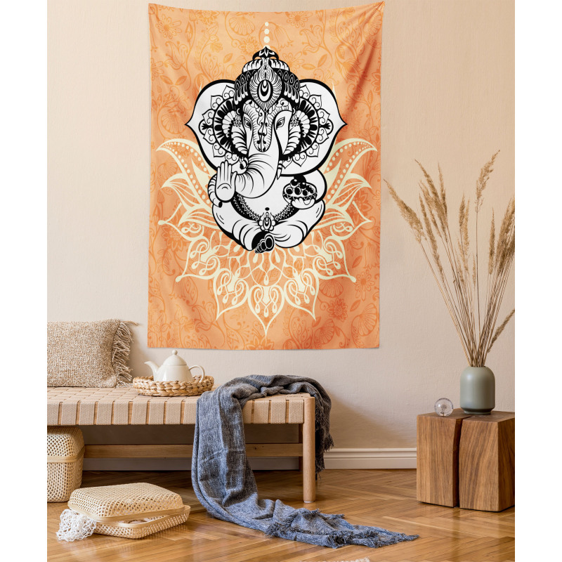 Pop Art Asian Elephant Tapestry