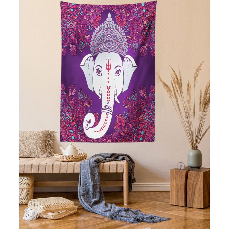 Elephant Floral Design Tapestry