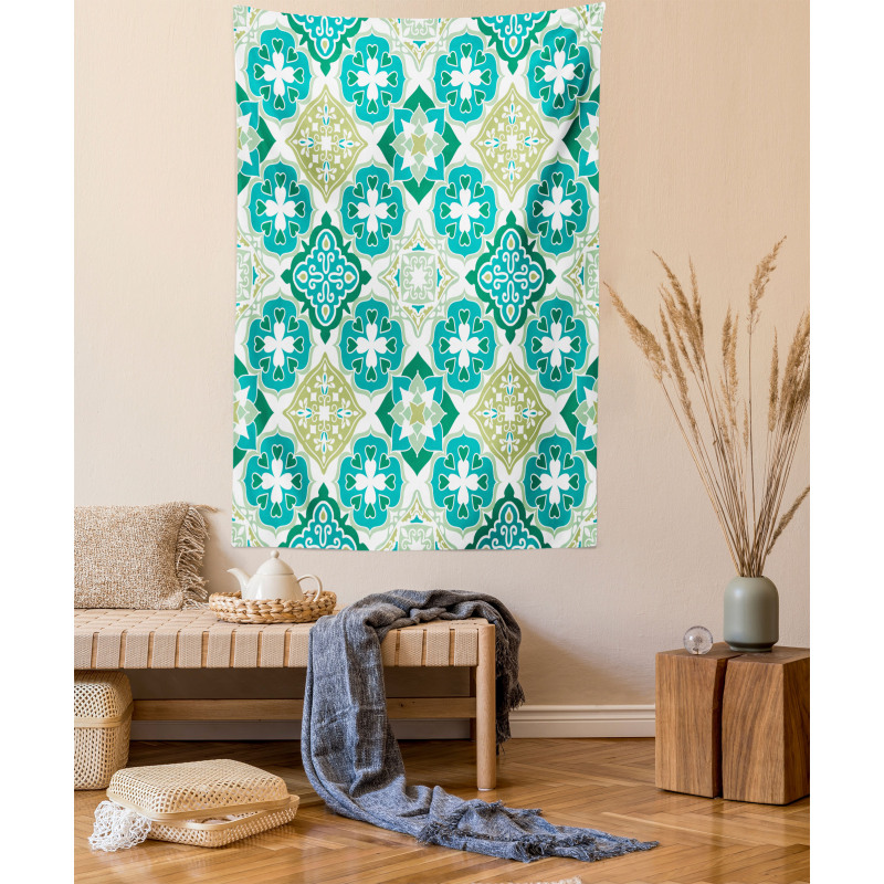 Geometric Colored Tiles Tapestry