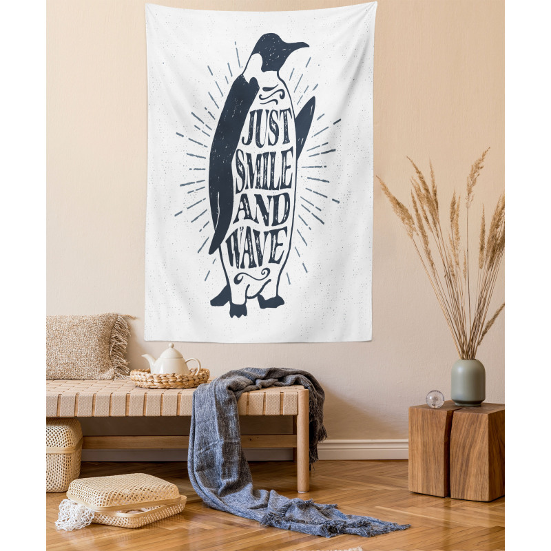 Penguin and Words Tapestry