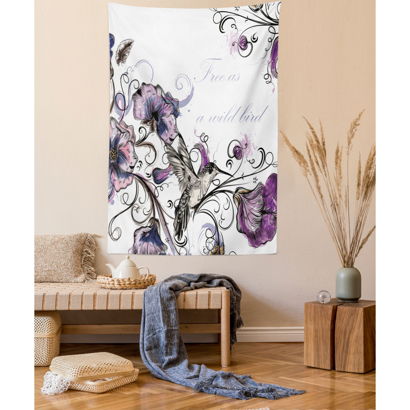 Ornate Flowers Leaves Tapestry