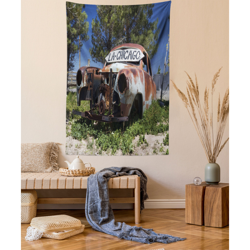 Old Abandoned Car USA Tapestry