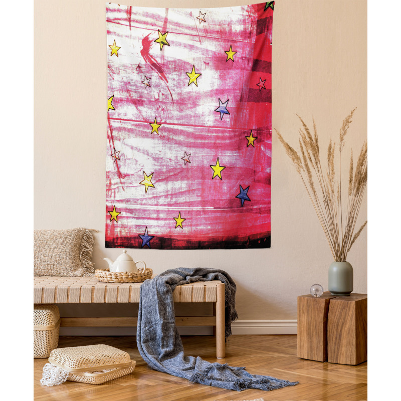 Red Grunge Celestial Tapestry