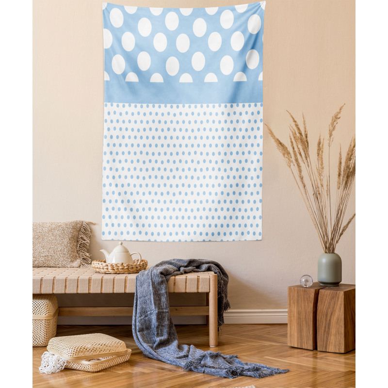 Baby Blue Polka Dots Tapestry