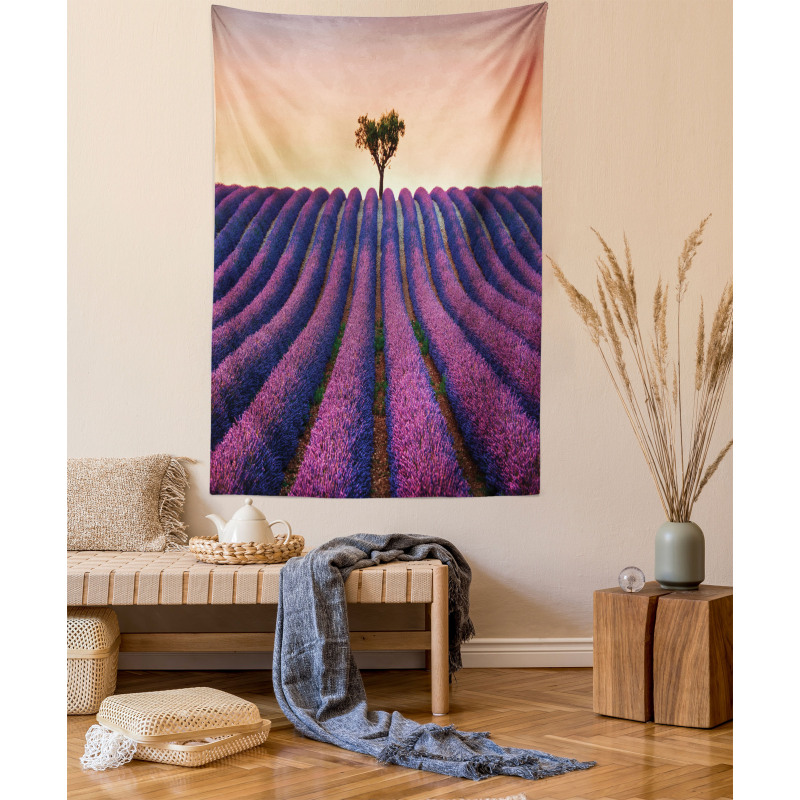 Lavender Flowers Field Tapestry