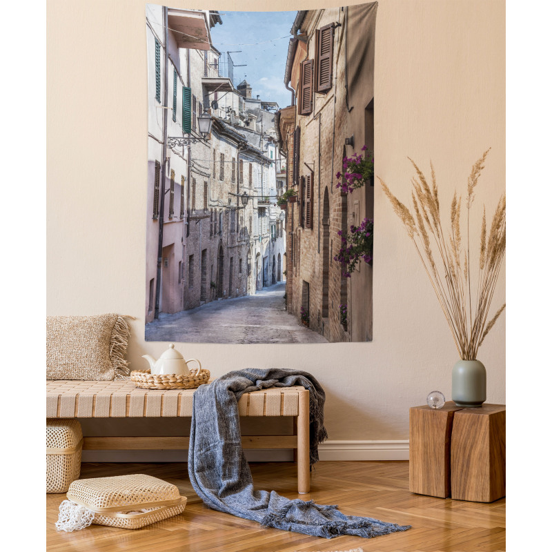 Italian Town Street Tapestry