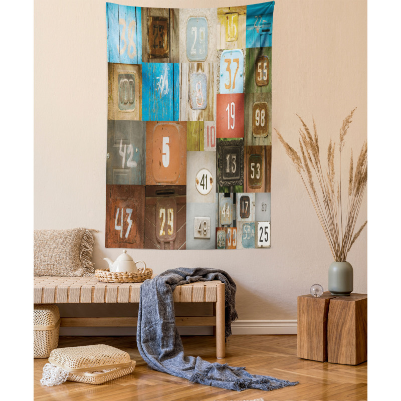 Nostalgic Door Numbers Tapestry