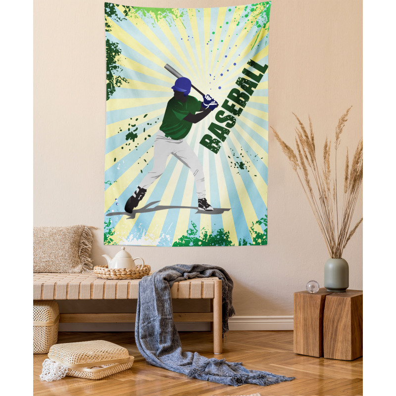 Grunge Baseball Pop Art Tapestry