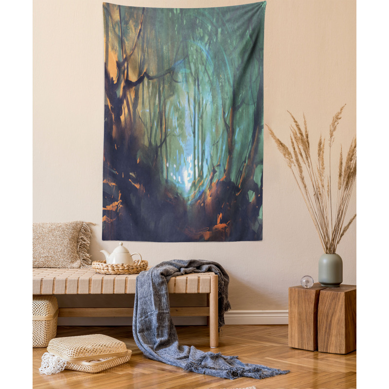 Mystic Dark Forest Tapestry