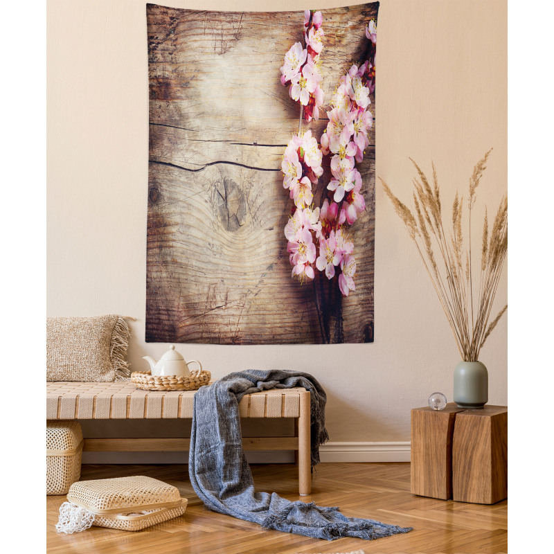 Spring Blossom on Wood Tapestry