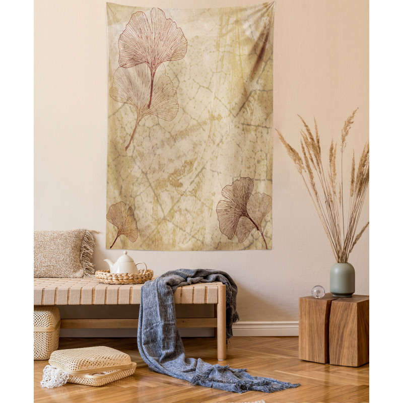 Vintage Leaves Grunge Tapestry