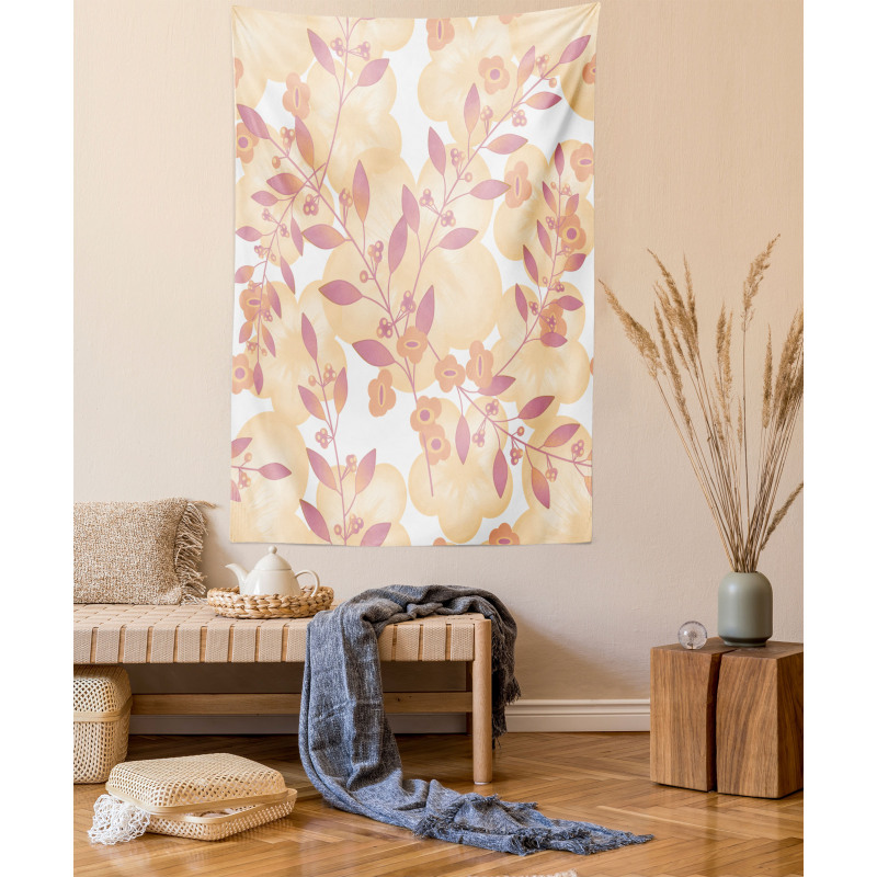 Floral Art Berry Pastel Tapestry