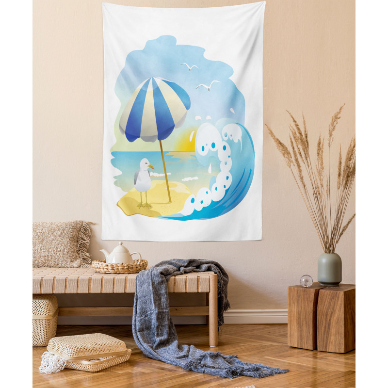 Seagull at Beach Kids Tapestry