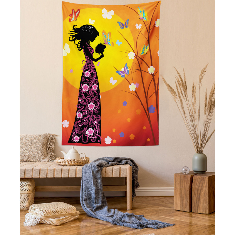 Floral Dress Tapestry