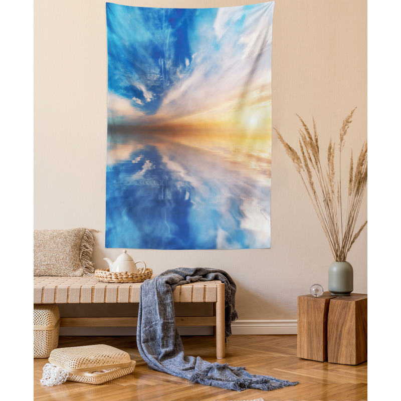 Sky Reflections Sunset Tapestry