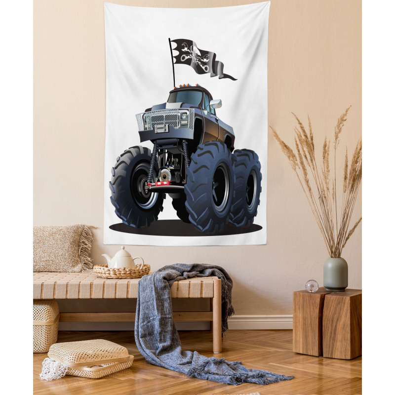 Monster Truck Pirate Tapestry