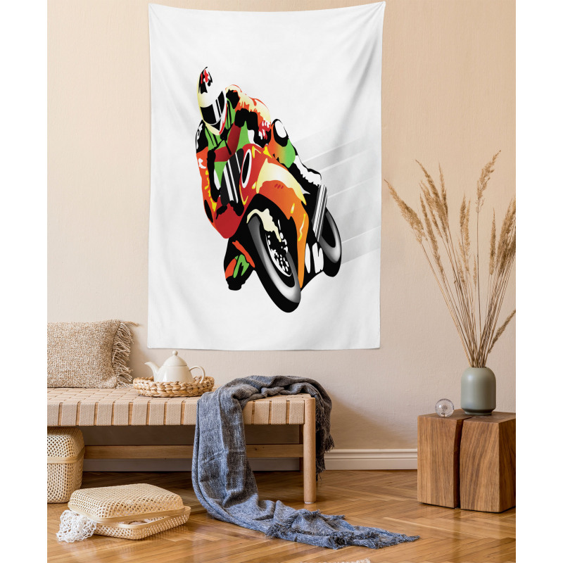 Motorcycle Racer Sport Tapestry