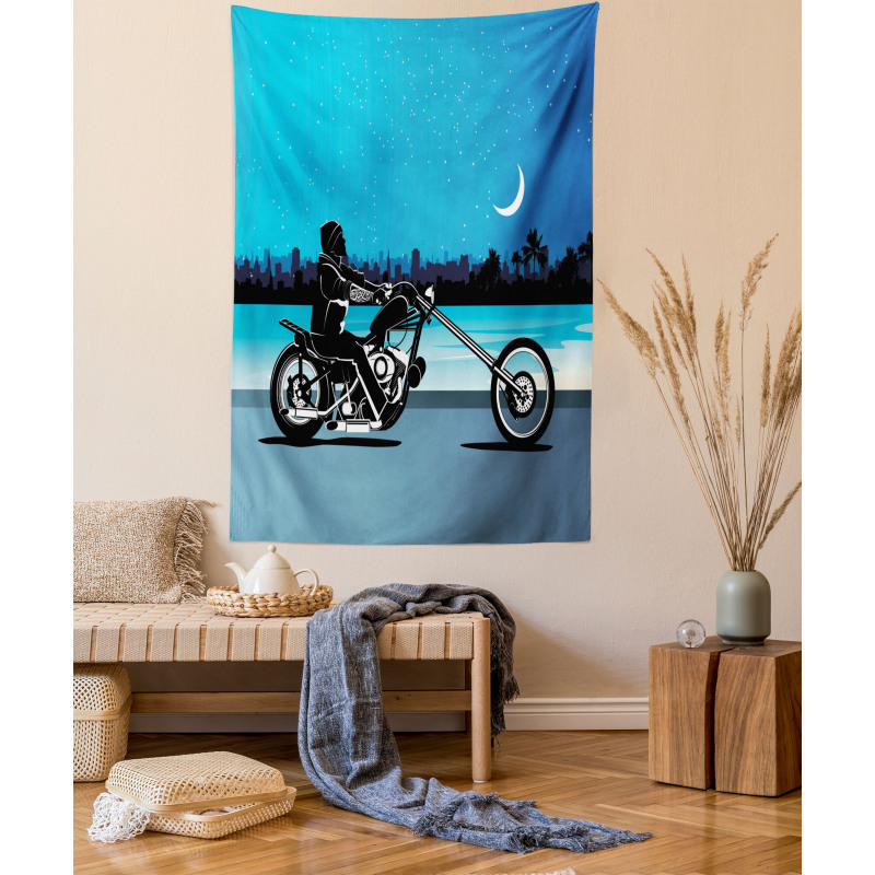 Chopper Motorcycle Tapestry