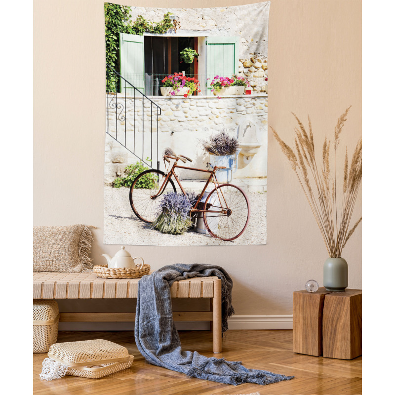 Bike Flower Countryside Tapestry