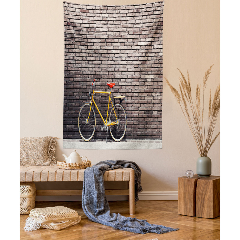 Retro Bicycle on Wall Tapestry