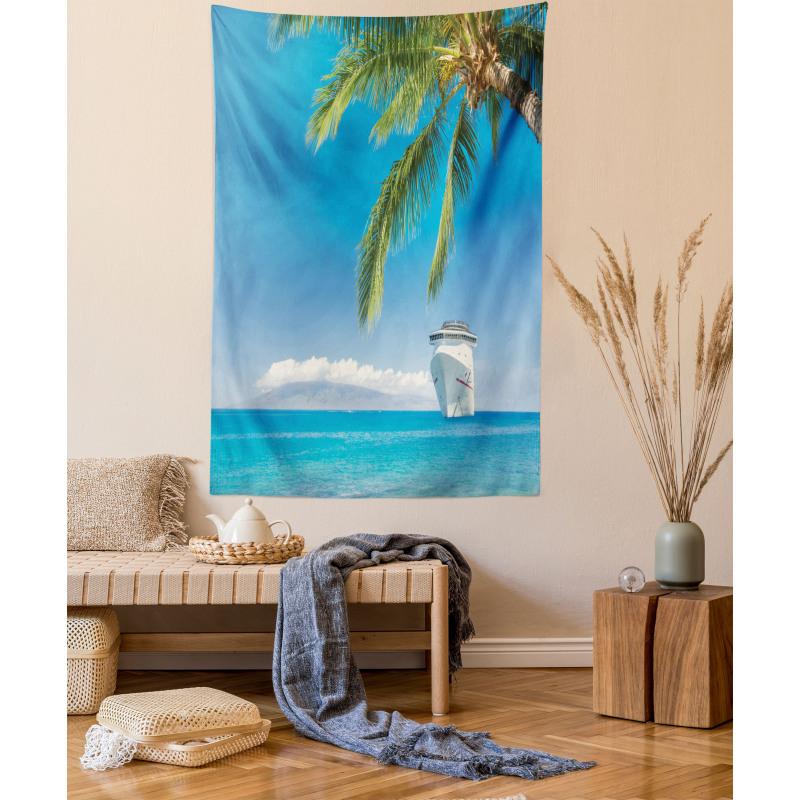 Cruise Ship Palm Tree Tapestry