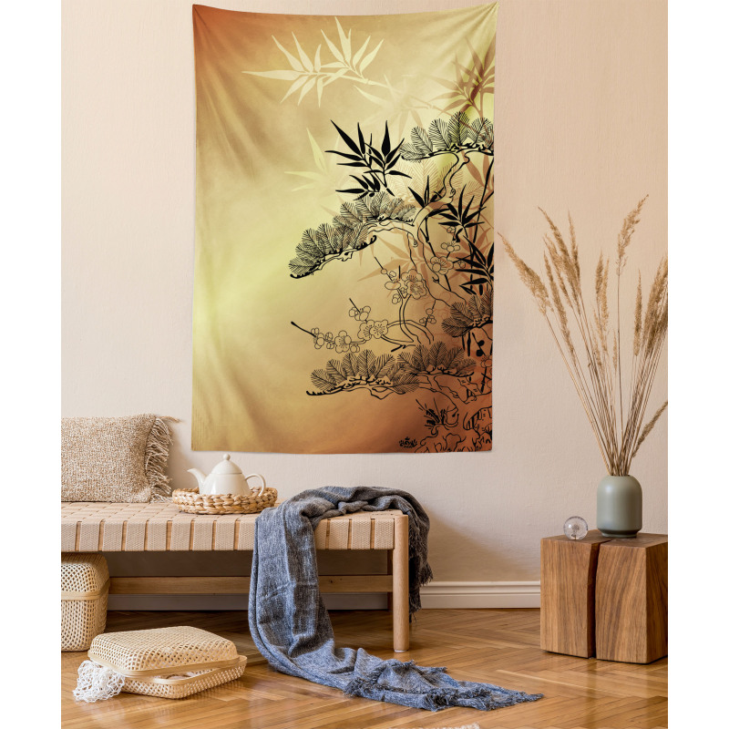 Bamboo Motifs Tapestry