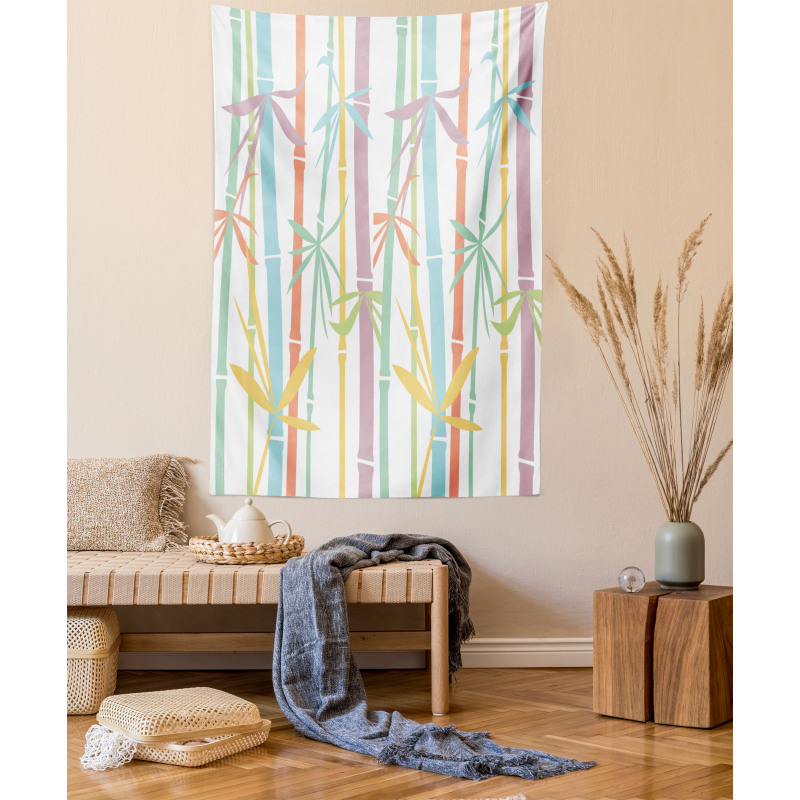 Colorful Bamboo Tree Tapestry