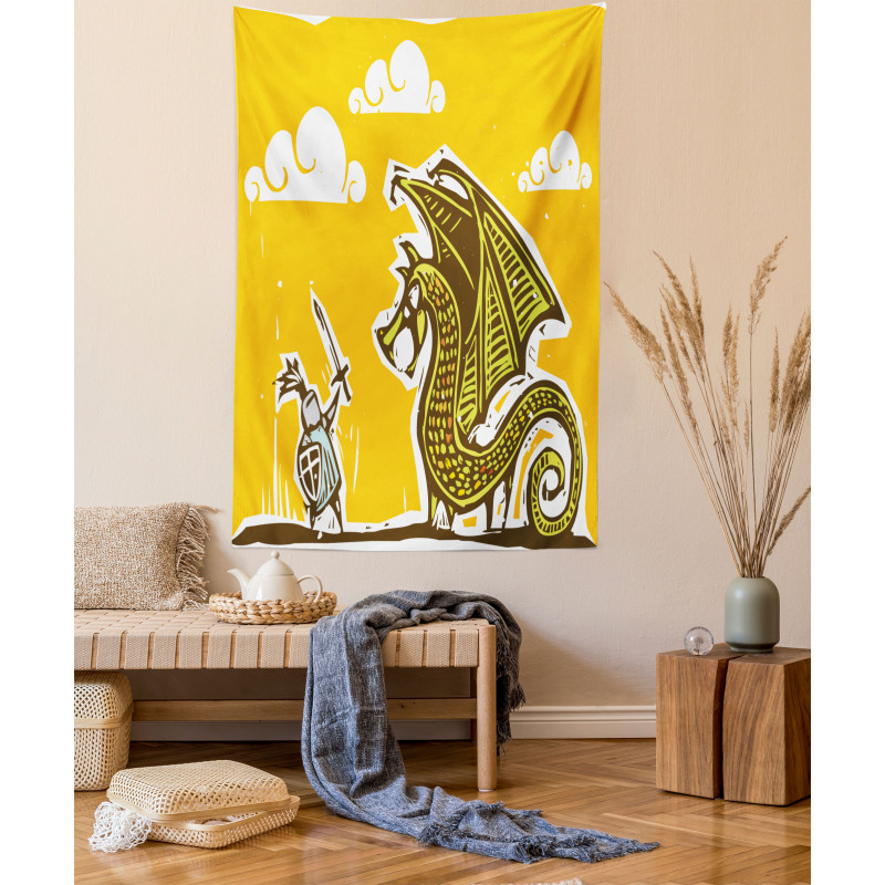 Knight with Dragon Tapestry