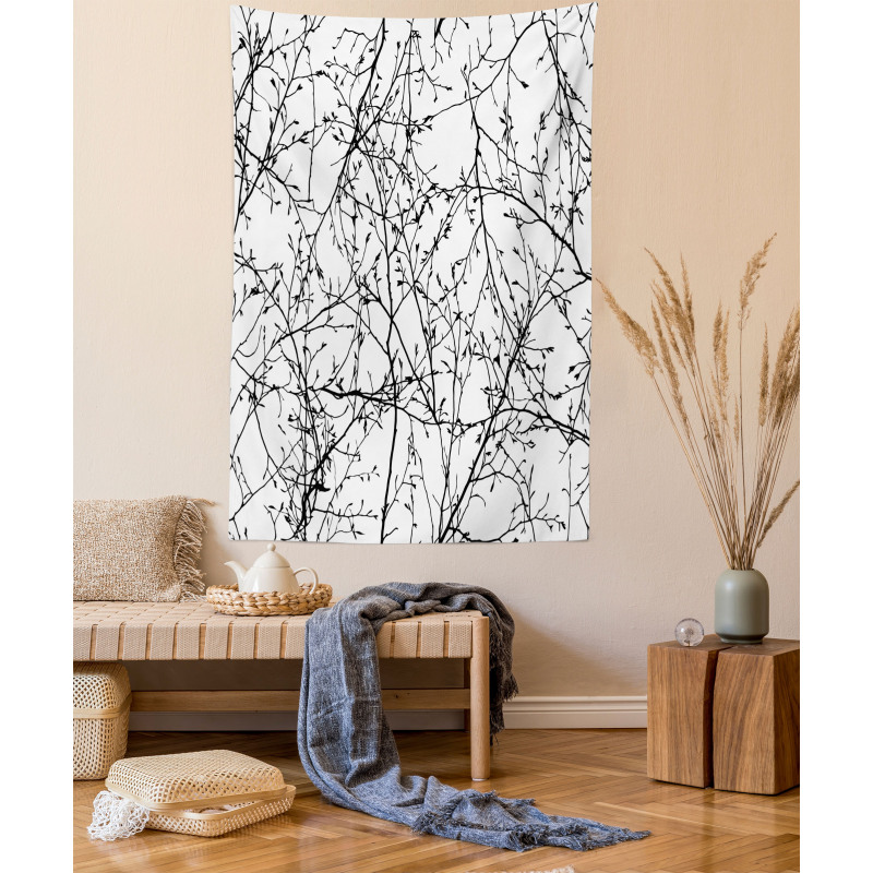 Branches with Leaves Buds Tapestry