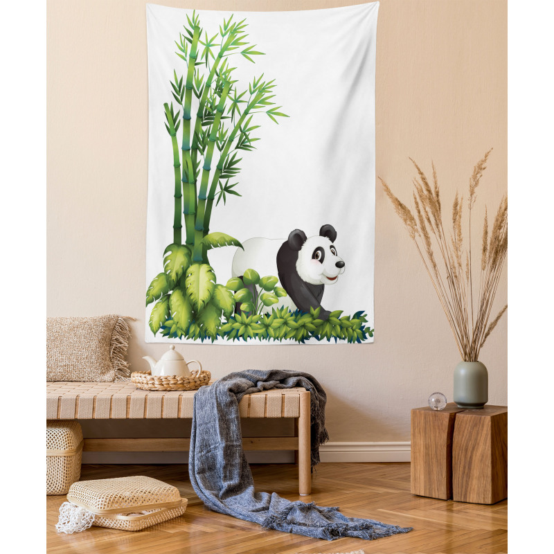 Panda Bear Bamboo Tapestry