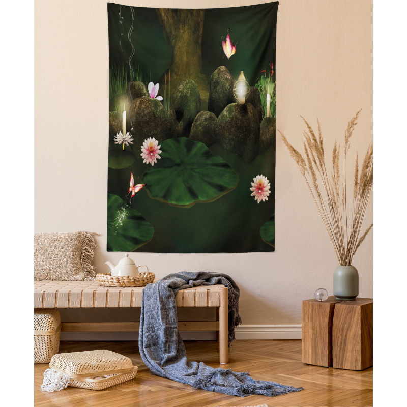 Mystic Forest with Candle Tapestry