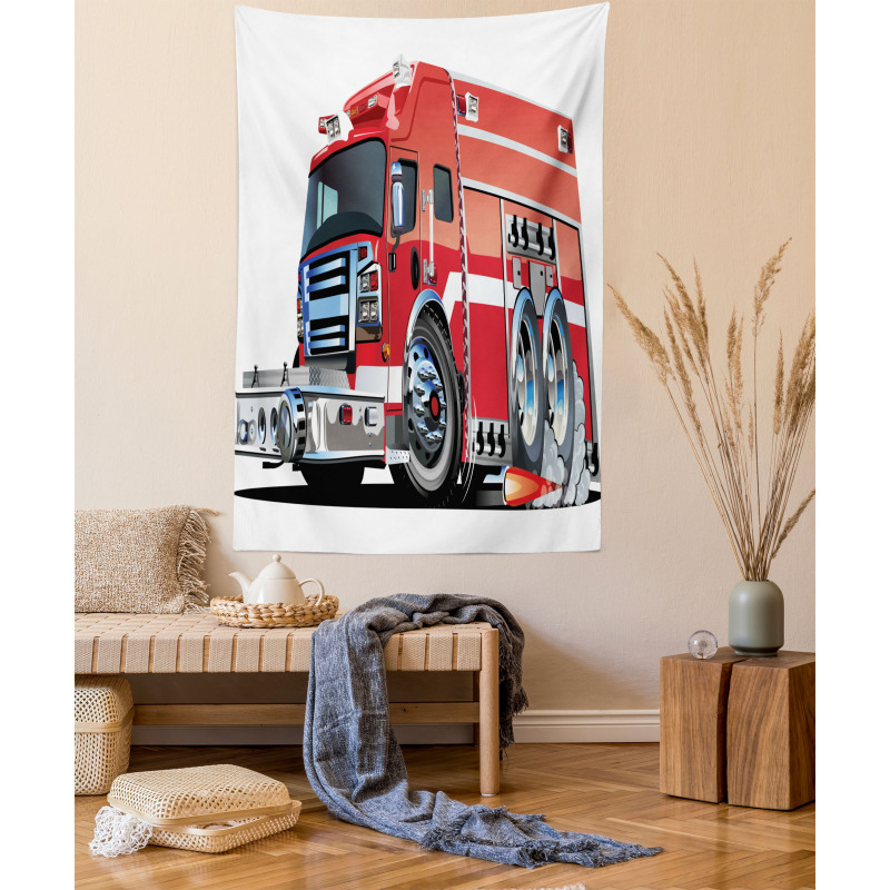 Fire Truck Rescue Team Tapestry
