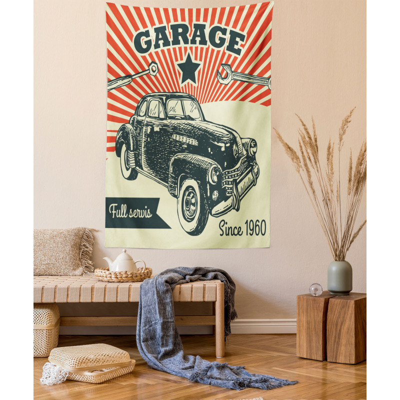 60's Retro Car Pop Art Tapestry