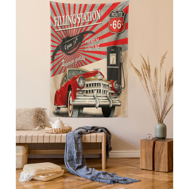 Retro Poster Effect Tapestry