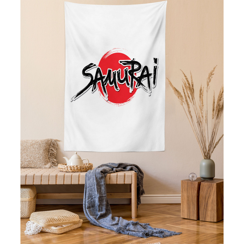Samurai Lettering Sun Tapestry