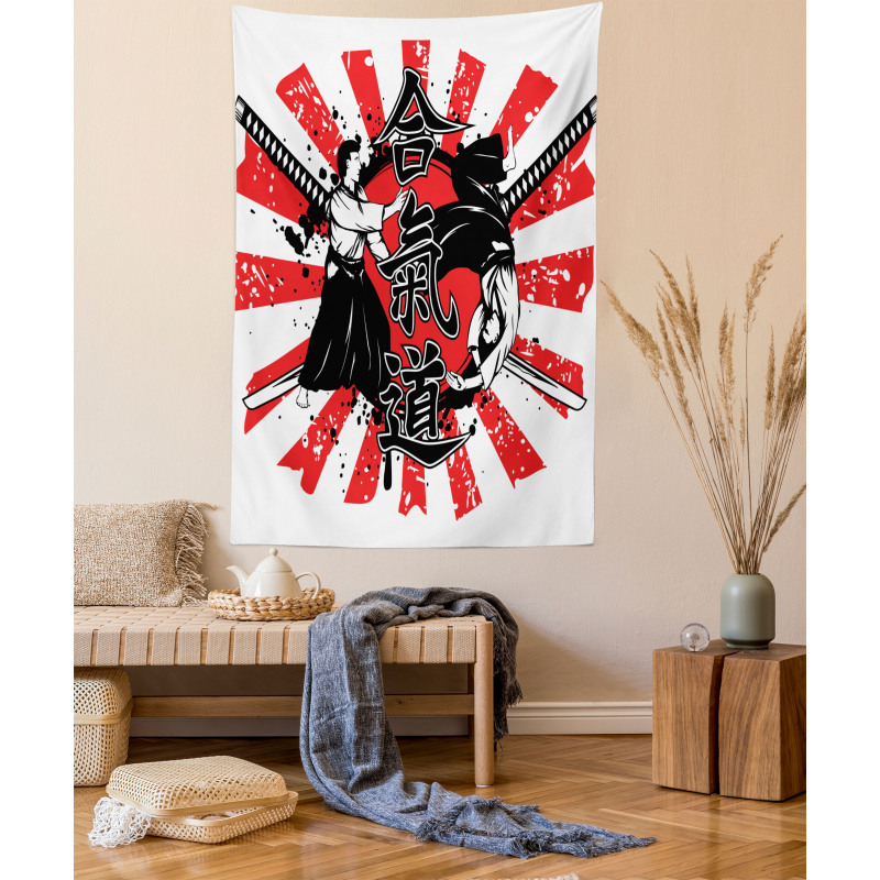 Aikido Samurai Fight Tapestry